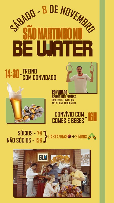 Cartaz Evento São Martinho no BE WATER